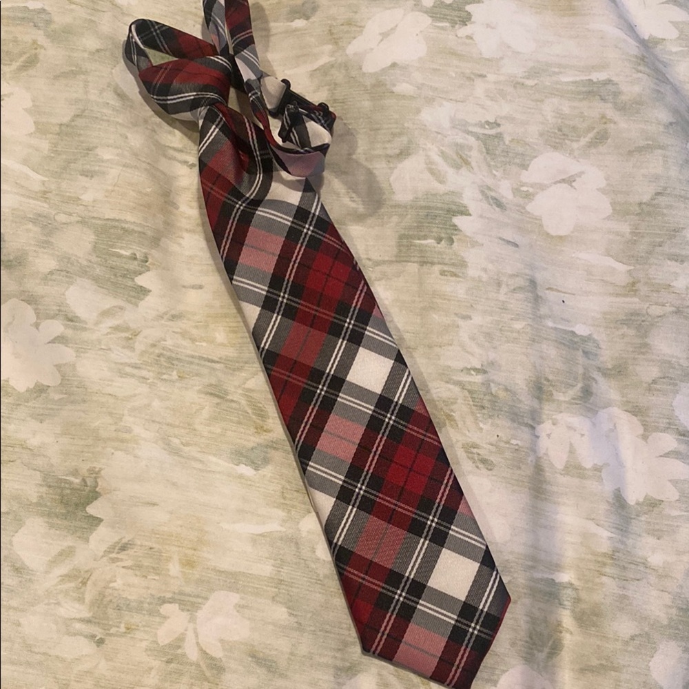 Boy’s Children’s Place Classic Red and Gray Plaid Tie